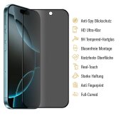 1x Blickschutz 9H Panzerglas für iPhone 17 Pro Max Full Screen  Anti-Spy Privacy Sichtschutz echtes Tempered Glass Schutzfolie Schutzglas Displayschutz Screen-Protector