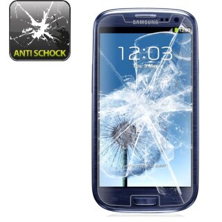 3x Panzerfolie fr Samsung Galaxy S3 Mini ANTI-SCHOCK Displayschutzfolie HD KLAR