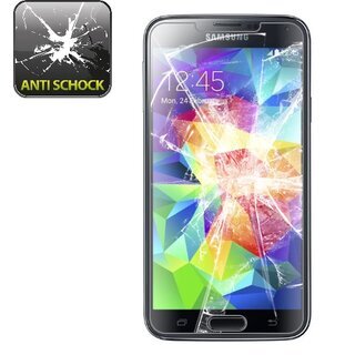 2x Panzerfolie fr Samsung Galaxy S5 ANTI-SCHOCK Displayschutzfolie HD FOLIE KLAR