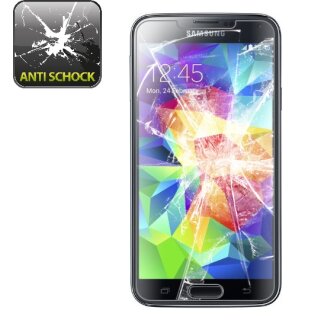 3x Panzerfolie fr Samsung Galaxy S5 ANTI-SCHOCK Displayschutzfolie HD FOLIE KLAR