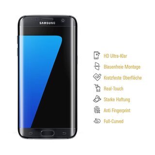 2x Panzerfolie fr Samsung Galaxy S7 FULL-COVER Displayschutzfolie Display KLAR
