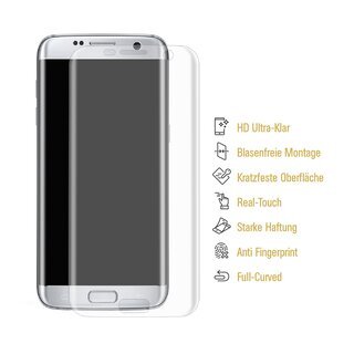 6x Panzerfolie fr Samsung Galaxy S7 Edge FULL COVER Displayschutzfolie HD KLAR