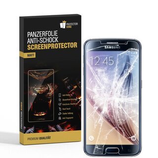 2x Panzerfolie fr Samsung Galaxy S6 ANTI-SCHOCK Displayschutzfolie MATT