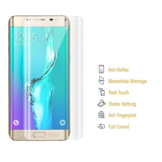 2x Displayfolie fr Samsung Galaxy S6 Edge FULL COVER Displayschutzfolie MATT