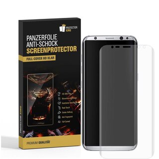4x Panzerfolie fr Samsung Galaxy S8 FULL COVER Displayschutz Schutzfolie KLAR PET Panzerglas Kunststoff Schutzglas