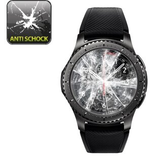 2x Panzerfolie für Samsung Galaxy Gear S3 ANTI-SCHOCK Displayschutzfolie HD KLAR
