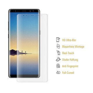 3x Displayfolie fr Samsung Galaxy Note 8 FULL COVER Displaychutzfolie HD KLAR