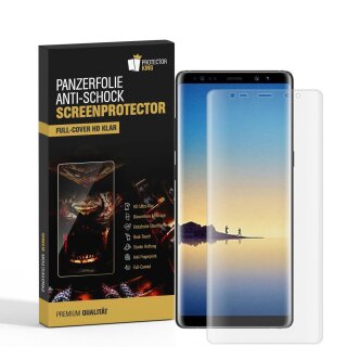 3x 9H Nano-Glass für Samsung Galaxy Note 8 FULL COVER 3D KLAR Anti-Shock Anti-Bruch Anti-Stoß Anti-Schmutz Panzernanoglas Displayschutz Schutzfolie Panzerfolie Panzerglas Screen-Protector