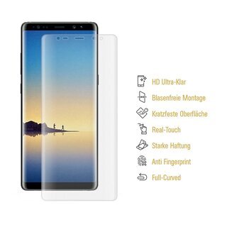 3x Panzerfolie fr Samsung Galaxy Note 8 FULL COVER Displaychutzfolie HD KLAR