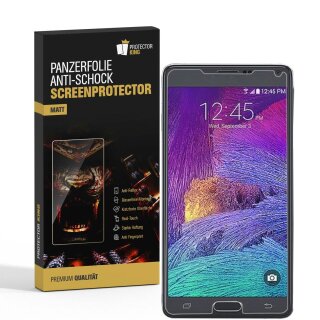 4x Panzerfolie für Samsung Galaxy Note 4 ANTI-SCHOCK Displayschutzfolie MATT