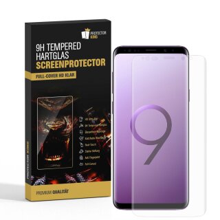 1x 9H Hartglas für Samsung Galaxy S9 Plus FULL CURVED Displayschutz Panzerfolie KLAR Schutzglas Panzerglas Schutzfolie Displayglas Glasfolie Echtes Glas