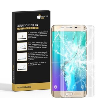 2x Panzerfolie fr Samsung Galaxy S6 Edge FULL COVER Displayschutzfolie MATT