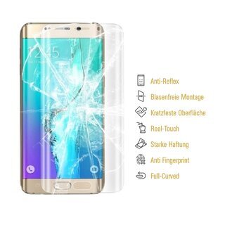 2x Panzerfolie fr Samsung Galaxy S6 Edge FULL COVER Displayschutzfolie MATT