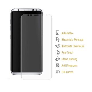 2x Panzerfolie fr Samsung Galaxy S8 FULL COVER Displayschutz Schutzfolie MATT ENTSPIEGELT