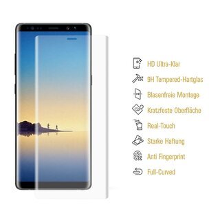 2x 9H Panzerglas fr Samsung Galaxy Note 9 FULL CURVED Displayschutz Schutzglas Schutzfolie Panzerfolie KLAR Tempered Hartglas