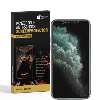 1x Panzerfolie für iPhone XS FULL COVER ANTI-SCHOCK Displayschutzfolie MATT