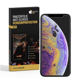 2x Panzerfolie für iPhone XS Max ANTI-SCHOCK Displayschutzfolie Schutzfolie MATT