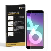 4x 9H Nano-Glass für Samsung Galaxy A6 FULL COVER 3D KLAR Anti-Shock Anti-Bruch Anti-Stoß Anti-Schmutz Panzernanoglas Displayschutz Schutzfolie Panzerfolie Panzerglas Screen-Protector