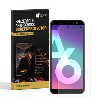 1x 9H Nano-Glass für Samsung Galaxy A6 Plus FULL COVER 3D KLAR Anti-Shock Anti-Bruch Anti-Stoß Anti-Schmutz Panzernanoglas Displayschutz Schutzfolie Panzerfolie Panzerglas Screen-Protector