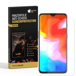 2x Panzerfolie für OnePlus 6T ANTI-SCHOCK Displayschutzfolie Displayfolie HD KLAR