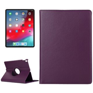 1x Schutzhülle für iPad Pro 12.9 (2018-2019-2020-2021) Tablet Hülle Schutz Tasche Case Cover Lila 360 Grad drehbar Rotation Bumper