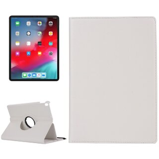 1x Schutzhülle für iPad Pro 12.9 (2018-2019-2020-2021) Tablet Hülle Schutz Tasche Case Cover Weiß 360 Grad drehbar Rotation Bumper
