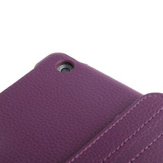 Schutzhlle fr iPad Mini 1/2/3 Tablet Hlle Schutz Tasche Case Cover Lila 360 Grad drehbar Rotation Bumper