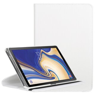 Tablet Tasche fr Samsung Galaxy Tab S4 10.5 Leder Schutzhlle 360 Case Cover Wei