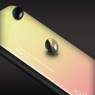 Schutzhlle fr iPhone 7 Gardient Glashlle Cover Case Hlle Tasche Bumper ROT