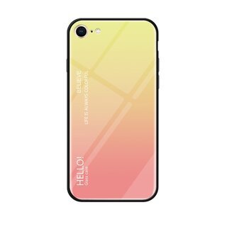 Schutzhlle fr iPhone 7 Gardient Glashlle Cover Case Hlle Tasche Bumper GELB