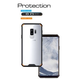 Handytasche fr Samsung Galaxy S9 Case Schutz Hlle Cover Transparent Schwarz