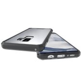 Handytasche für Samsung Galaxy S9 Case Schutz Hülle Cover Transparent Schwarz