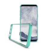 Handytasche für Samsung Galaxy S9 Case Schutz Hülle Cover Transparent Grün