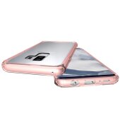 Handytasche für Samsung Galaxy S9 Case Schutz Hülle Cover Transparent Pink