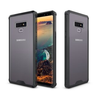 Handy Tasche für Samsung Galaxy Note 9 Case Schutz Hülle Cover Tranparent Schwarz
