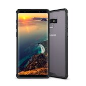 Handy Tasche für Samsung Galaxy Note 9 Case Schutz Hülle Cover Tranparent Schwarz