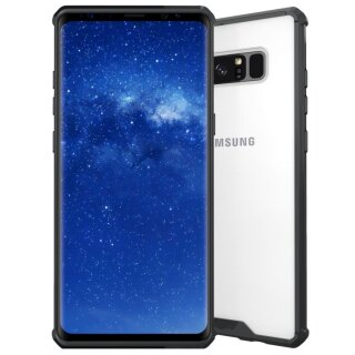 Handy Tasche für Samsung Galaxy Note 8 Case Schutz Hülle Cover Transparent Schwarz