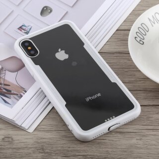 Schutzhülle für iPhone X Cover Case Panzer Hülle Tasche Transparent Weiß