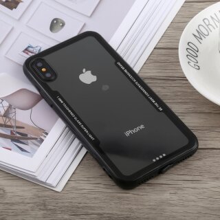 Schutzhülle für iPhone XS Cover Case Panzer Hülle Tasche Schwarz