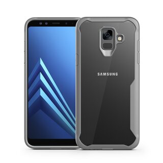 Handy Tasche fr Samsung Galaxy A6 Full Panzer Case Schutz Hlle Cover Grau