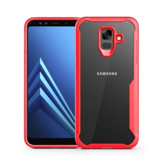 Handy Tasche für Samsung Galaxy A6 Full Panzer Case Schutz Hülle Cover Rot