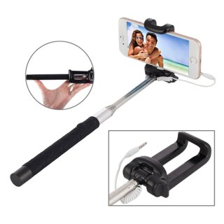 Selfie Stick für iPhone Samsung Sony Huawei Xiaomi LG HTC 23,5cm-105,5cm Schwarz