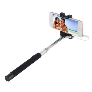 Selfie Stick fr iPhone Samsung Sony Huawei Xiaomi LG HTC 23,5cm-105,5cm Schwarz