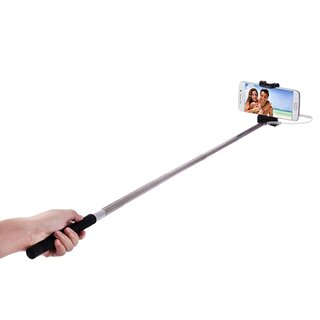 Selfie Stick fr iPhone Samsung Sony Huawei Xiaomi LG HTC 23,5cm-105,5cm Schwarz