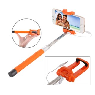 Selfie Stick für iPhone Samsung Sony Huawei Xiaomi LG HTC 23,5cm-105,5cm Orange