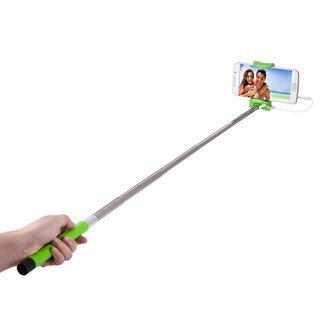 Selfie Stick fr iPhone Samsung Sony Huawei Xiaomi LG HTC 23,5cm-105,5cm  Grn