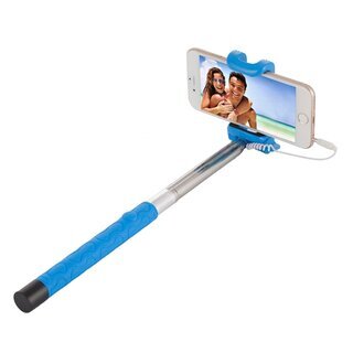 Selfie Stick fr iPhone Samsung Sony Huawei Xiaomi LG HTC 23,5cm-105,5cm Blau