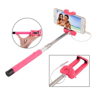 Selfie Stick für iPhone Samsung Sony Huawei Xiaomi LG HTC 23,5cm-105,5cm Pink