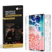 4x 9H Nano-Glass für Samsung Galaxy S10 FULL COVER 3D KLAR Anti-Shock Anti-Bruch Anti-Stoß Anti-Schmutz Panzernanoglas Displayschutz Schutzfolie Panzerfolie Panzerglas Screen-Protector F/B
