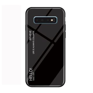 Handy Tasche fr Samsung Galaxy S10 Gradient Glas Case Cover Schutz Hlle Schwarz